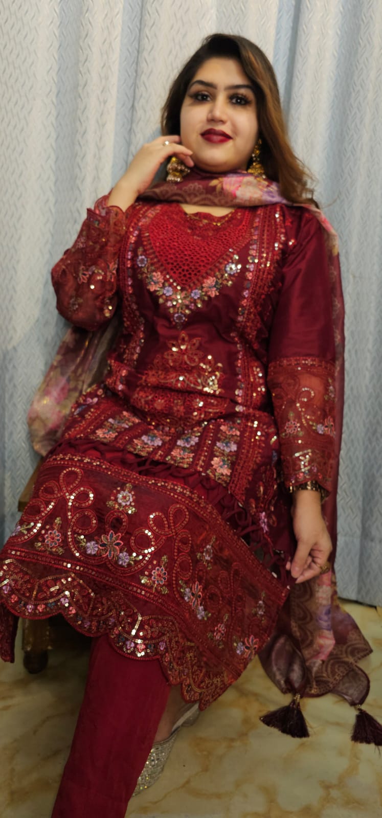 ঈদ স্পেশাল এমব্রয়ডারি কটন থ্রি পিস