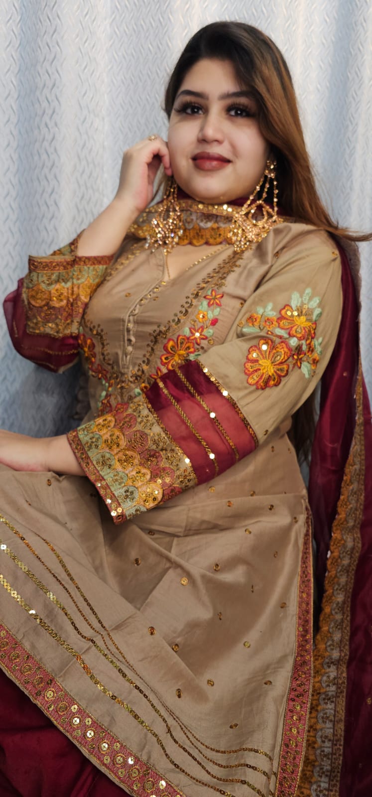 পাকিস্তানি ডিজাইনার বুটিক্স কটন এমব্রয়ডারি ড্রেস সেট